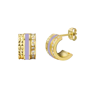 WEWA TUBE LAVENDER WITH ZIRCONIA HOOPS