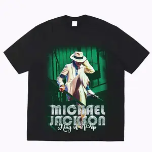 Retro 90's Micheal Jackson Tour Vintage Shirt Cotton Fabric Crew Neck Short Sleeve Vintage Streetwear Trendy Top - For Men For Women