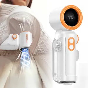 Portable Handheld Turbo Fan, 23000RPM Brushless Motor, 1-100 Stepless Speed, Detachable Clear Shell with Carabiner Clip, USB-C Rechargeable, Outdoor Travel Camping Essentials