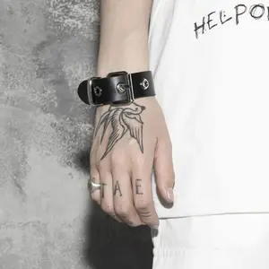 Cool Punk Bracelets Men Women Retro Bracelet Adjustable Wrist Belt Buckle Styles Cuff Bangle Bracelet for Party Club Daily Wear