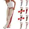 Yeokou Women's High Rise Wide Leg Track Pants - Drawstring, Side Striped, Slouchy Palazzo Pants with Pockets, Adjustable Minimalist Activewear for Athletic Sportswear,summerwins,summeroutfits,vacationoutfits,beachoutfits,back to school shopping
