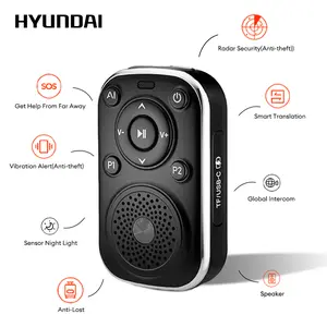 HYUNDAI VA18 8-in-1 Smart AI Translator Speaker, Support Translation, SOS Emergency Assistance, Global Intercom, Anti-Lost Alert, AI Assistant, Radar Detection & Vibration Alert, Portable Audio Device for Travel, Compatible with Android & iOS