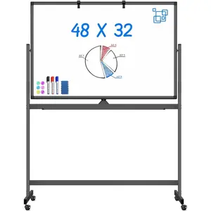 Rolling Dry Erase Board 48 x 32,  Double-Sided Mobile White Board, Large Portable  Whiteboard with Stand - Easel Style Whiteboard with Wheels for  Office Classroom School, Black
