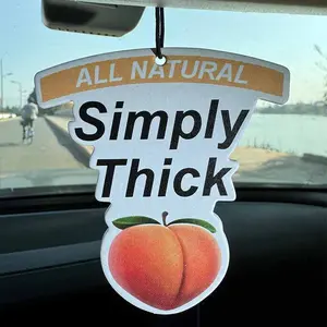 All Natural Simply Thick Car Air Freshener, Car Fragrance, Long Lasting Scented Paper Pendants for Rearview Mirror & Vent, Stress Relief Aromatherapy Gift