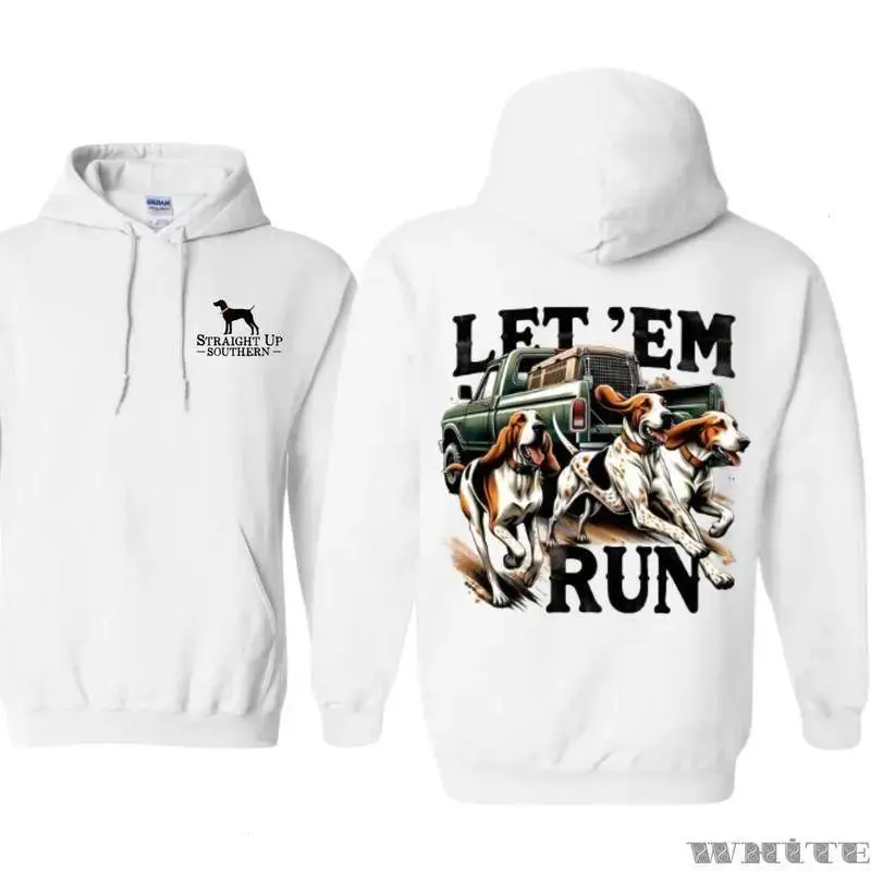 Adventure Ready Let 'Em Run Hoodie – Menswear Pullover for Outdoor Lovers, Durable Long Sleeve Pullover, Comfortable Menswear Adventure Top Classic Fabric