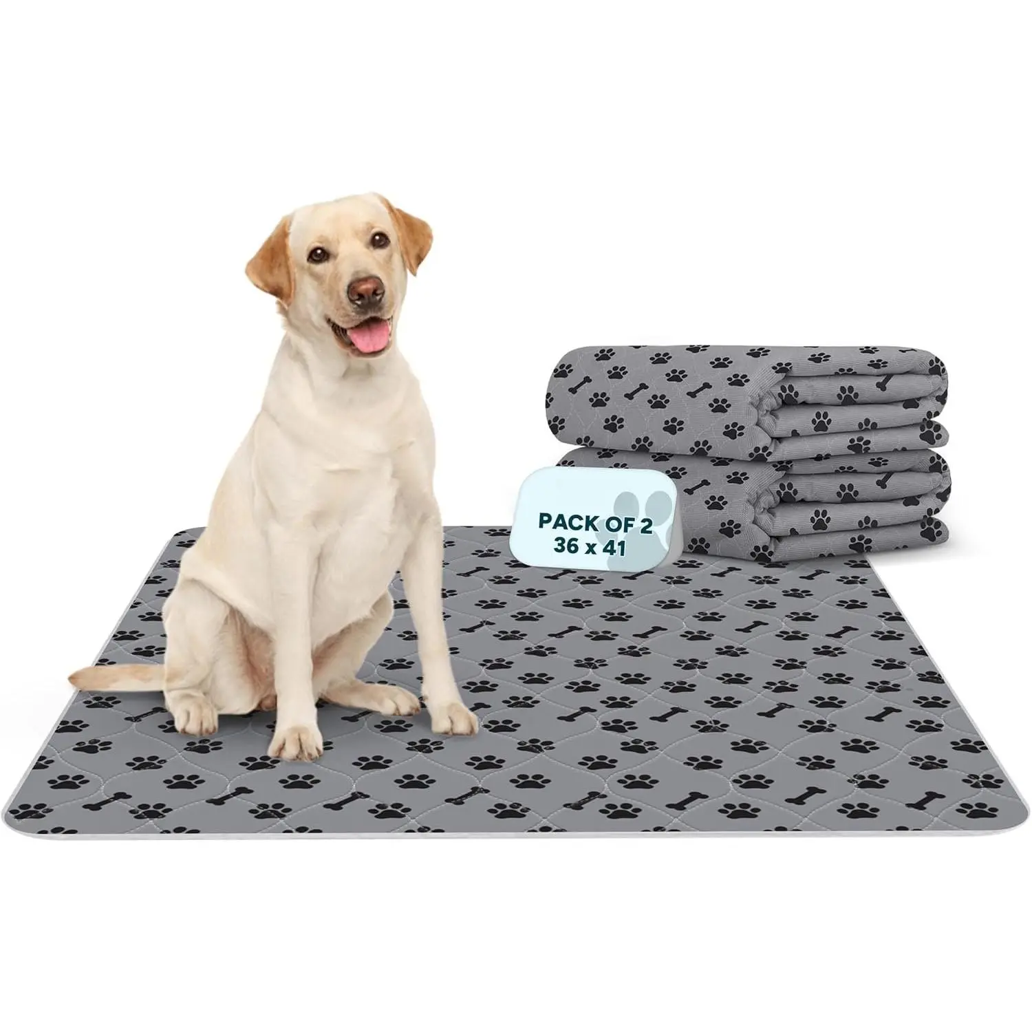 Washable Pee Pads for Dogs, 2 Pack Large 36"x41" Super Absorbent   Pads,  Non-Slip  Pads for Whelping,  Puppy Pads to Protect Your Floor