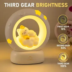 1pc Warm White Lights Cute Sleeping Kitten Pat Light, USB Charging Model, Third-Gear Brightness, Touch-Control, Bedroom Night Light, Beside Lamp for Room Decoration Light for Birthday/Holiday Gift
