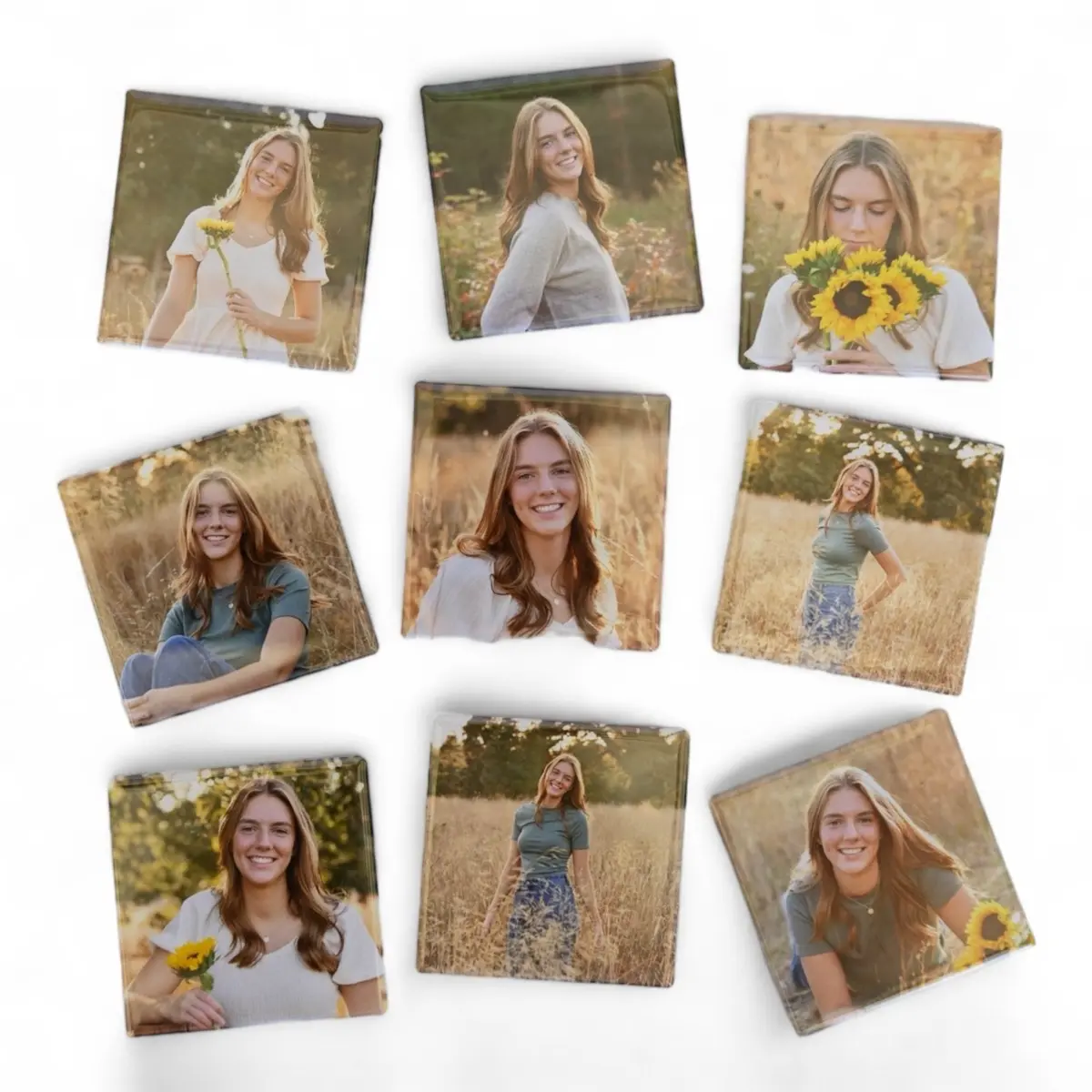 Set of 9 Custom Photo Magnets | Square Photo Magnets | Save the Date | Custom Photo Gifts | Custom Business Logo Magnets |  Decor