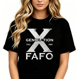 "Gen X FAFO" Sarcastic Graphic Tee |   60s-70s Style Retro Aesthetic Statement T-Shirt |   Women's Fashion Streetwear Casual Daily Wear Top