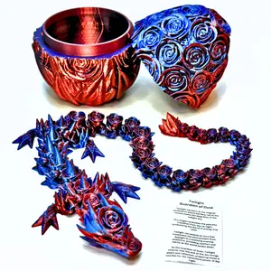 20IN Rose Dragon & 6IN Rose Egg - 3D Printed