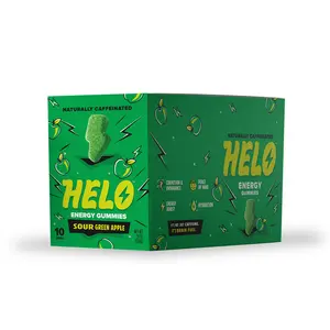 HELO Caffeine Energy Gummies | Sour Green Apple | 100 Natural Gummies for Focus, Energy, Hydration, and Productivity