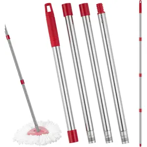 Mop Replacement Handle Compatible with Ocedar Mop  and Broom, 4-Section 30" to 58" Spin Mop Stick Compatible with O Cedar Mop Replace Base (Mop Base&Refill not Included)