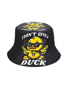 Women's Duck Print Bucket Hat, Fashion Spring Summer Retro Simple Two-Sided Hat, Outdoor Casual Sun Protection Hat