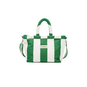 business & pleasure co. Cloud Cooler Tote Bag in Crew Canyon Green Stripe
