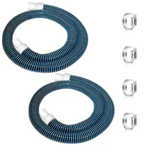 2 Pack 1.25×59in EVA Pool Professional Hoses with 2026 Upgrade Flexible Tube Head and 4 Metal Clamps for Above Ground Pools Pump Replacement Hose Pool Supply for Heavy Duty Hose