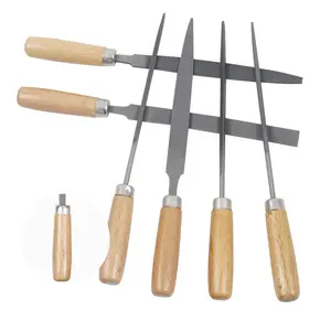 6Pcs 6 Inch Heavy Duty File Set, Lightweight Filing Tool Kit, High Carbon Hardened Steel Files with Anti-Slip Wood Handles, Medium Coarse, Suitable for Wood/Metal/Model/Shaping