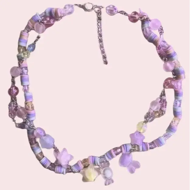 sugarloop candy necklace | handmade beaded jewelry | pastel charm necklace | cute candy-inspired accessories | unique handmade jewelry