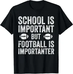 Casual Cotton shortsleeve tees School Is Important Football Is Importanter Football Lineman T-Shirt