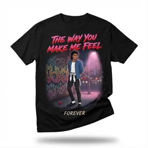 Michael Jackson Valentines Day Anime Tee, The Way You Make Me Feel Shirt Graphic Tee Heavy Cotton Tee Shirt, 100% Heavy Cotton Shirt