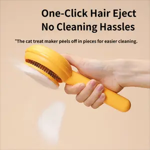 Pet Grooming Brush Deshedding Slicker Brush for Long Haired Cats and Dogs One Click Hair Eject No Cleaning Hassles