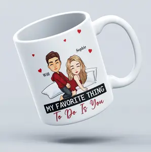 Funny Couple Mug, Custom Mug Gift For Husband, Wife, Boyfriend, Couple Personalized Custom Mug, Anniversary Gift, Favorite Thing To Do Mug