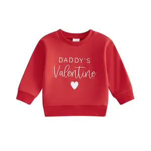 Meihuida Infant Toddler Baby Girl Boy Valentines Day Outfit Daddys/Mamas Valentine Sweatshirt Oversized Shirt Spring Clothes