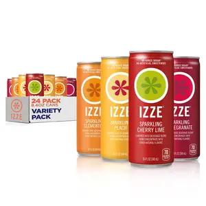 IZZE Sparkling Juice Beverage Blend, Sunset Variety Pack, Clementine, Peach, Che