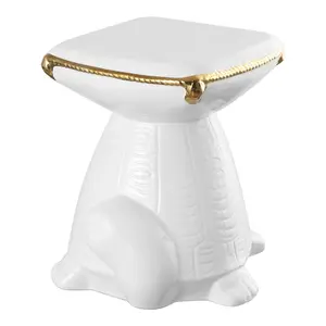 Caspian 14.75" Modern Bohemian Ceramic Turtle Indoor/Outdoor Garden Stool