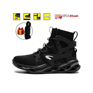 Indestructible Work Safety Boots for Men Breathable Lightweight Reliable Durable Steel Toe Industrial Construction Shoes Mechanic Restaurant Garden Hiking Men's Lightweight steel toe shoes steel toe shoes fashionable footwear