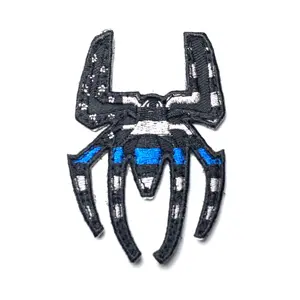 Spider Thin Blue Line USA Flag Black Gray Superhero Morale Patch Police Law Enforcement