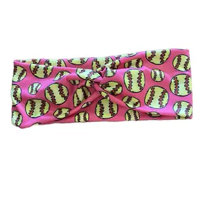 Hot Pink Softball Twisted Headband