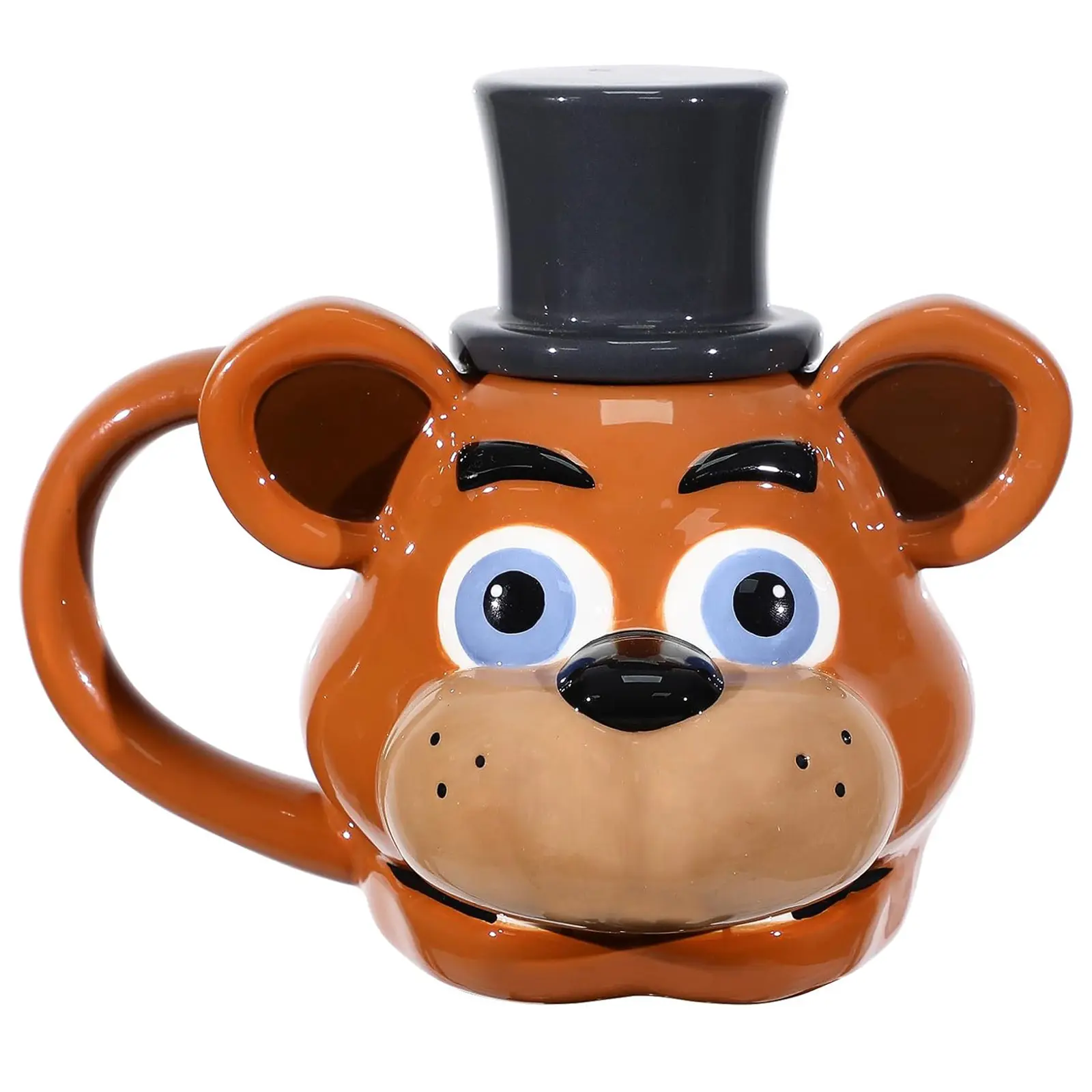 Five Nights At Freddy's Sculpted Freddy Fazbear Ceramic Mug With Hat Lid 23 oz