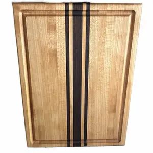 Cutting Board - Handcrafted Hard Maple and Walnut with Juice Groove and Edge Grain - Eco-Friendly Kitchen Tool
