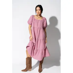 Cranberry Crisp Dress - Red and Ivory with Pockets