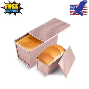 2 Pack Pullman Loaf Pan with Lid, 1 lb/0.5 lb Dough Capacity