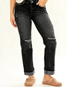 2026 Womens High Waist Denim Jeans ShapingLegsDistressed Boot Cut Ripped Trendy Cropped CargoSkinnyStretch Pants denim with detail