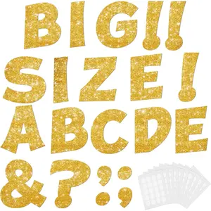 154 Pcs Large 7 Inch Glitter Bulletin Board Letters, Alphabet Punctuation Cut Out Cardboard Letters for Classroom Display Poster Decoration Supplies