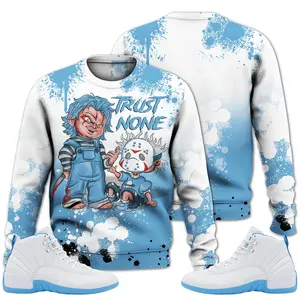 2025 Retro Melo 12s Sweatshirt, Trust No One Scary Outfits Streetwear Unisex Sneaker Matching Graphic Tee Fabric Fleece Womenswear Hoodie Polyester Tops Pullover Long Sleeve
