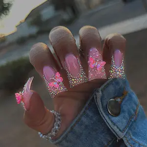 Medium Nails Collection - Beauty Glamour Nails - Press On Nails 24 Piece Set - Home Manicure - All Tools Included - Same Day Shipping
