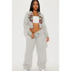 Ed Hardy Tiger Pant Set - Heather Grey B