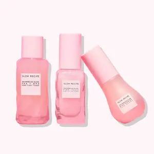 Glow Recipe Real Glass Skin Kit, Watermelon Glow PHA + BHA Pore-Tight Toner, Niacinamide Dew Drops, Pink Juice Oil-Free Moisturizer, Brightening, Hydrating Skincare Bundle