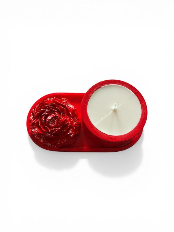 Red “Flower Rose”Candle