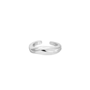 Ettika Organic Form Ear Cuff Silver Plated Brass Earcuff 0.59" Size Fashion Accessory for Stylish and Classic Looks