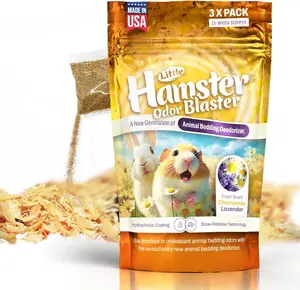 Little Hamster Odor Blaster | a New Generation Of Animal Bedding Deodorizer | Unique Formula for Slow Release | Natural Fresh Scent - Lavender & Chamomile | Up to 15 Weeks Supply | 3 x 0.5oz bags