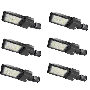 6 Pack 300W LED Parking Lot Light Adjustable Slip Fitter 5000K 39000LM High Efficiency Energy Saving IP65 Waterproof for Stadium Sports