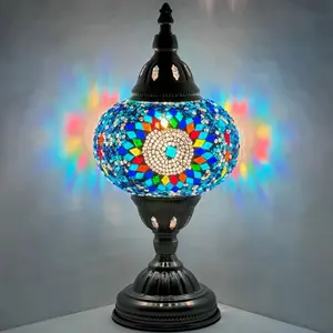 Cold Sunflower Turkish Lamp in Blue - Vibrant Home Lighting