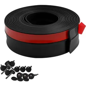 Garage Door Weather Stripping, 40 FT Black Garage Door Side and Top Seal Trim, Universal Adhesive Backed Garage Door Rubber Seal Strip Replacement