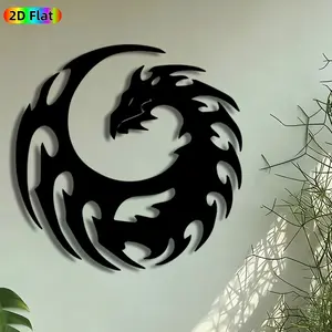 1pc Crescent Dragon Metal Wall Art, Mythical Dragon Statue Mural, Intricate Craftsmanship, Artistic Metalwork, Perfect for Chinese New Year, Anniversary Decor, Perfect for Living Room Studio Gothic Decor, Ideal Gift for Mythology Enthusiasts.