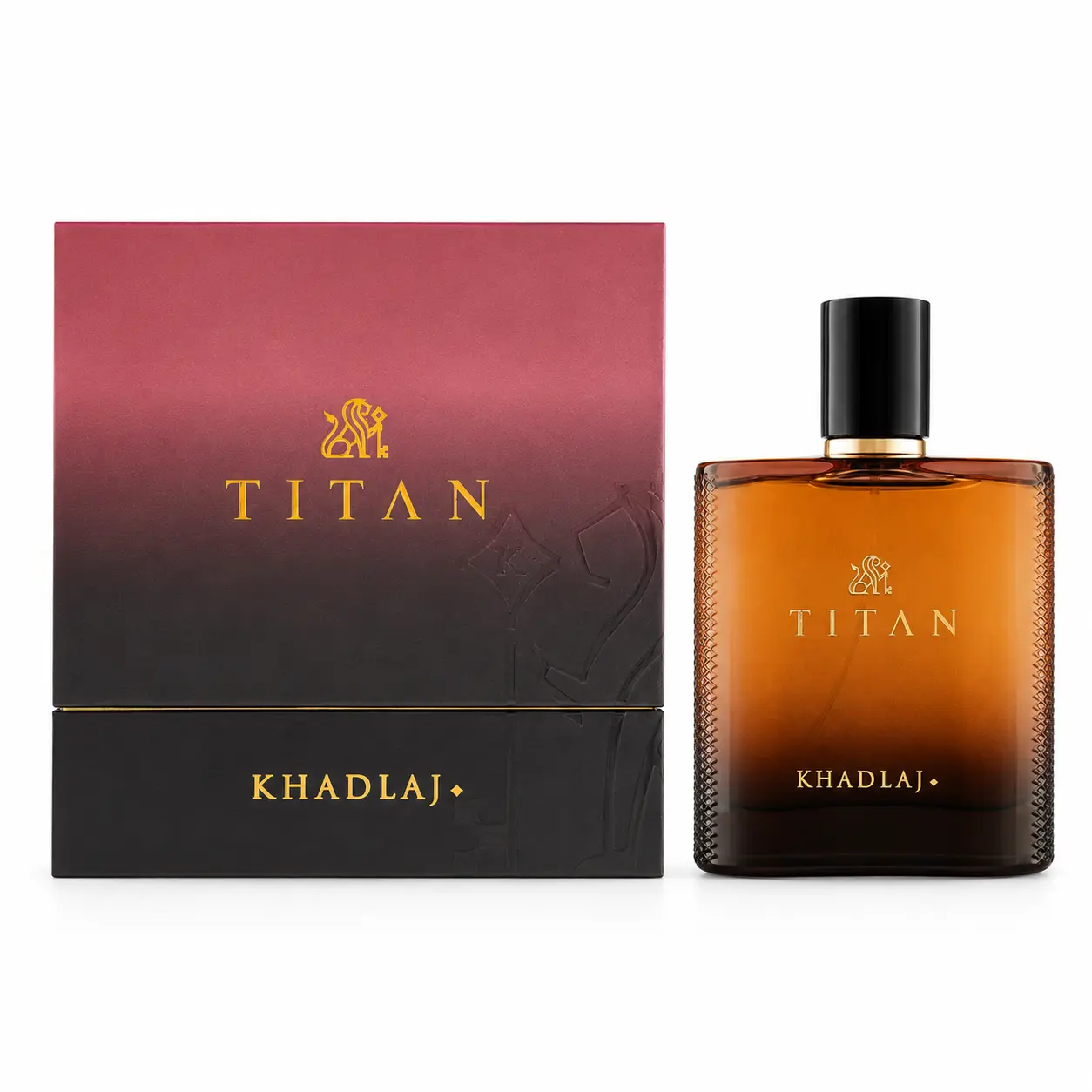 Men's KHADLAJ Titan Eau de Parfum (EDP) - Alcohol-Free, Long-Lasting Woody Spicy-Citrus Cologne with High Projection, Grapefruit, Lavender, Amber, Vanilla, 3.4 fl oz (3-3.9 fl oz Range), Signature Evening Out Single Item Scent for Youth