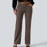 【Creator’s Pick】Halara Flex Asymmetric Low Rise Straight Leg Casual Jeans with Pockets